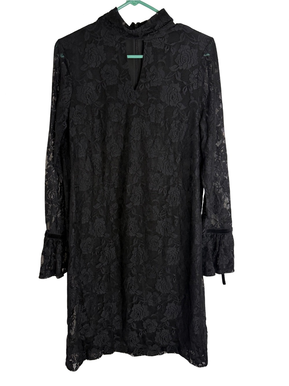 Libby Edelman Black Lace Detail Long Sleeve Dress Size Medium